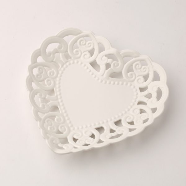 PIATTINO CUORE PORCELLANA HERVIT