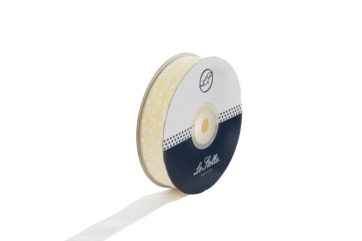 NASTRO ORGANZA POIS 20MMX50MT PANNA