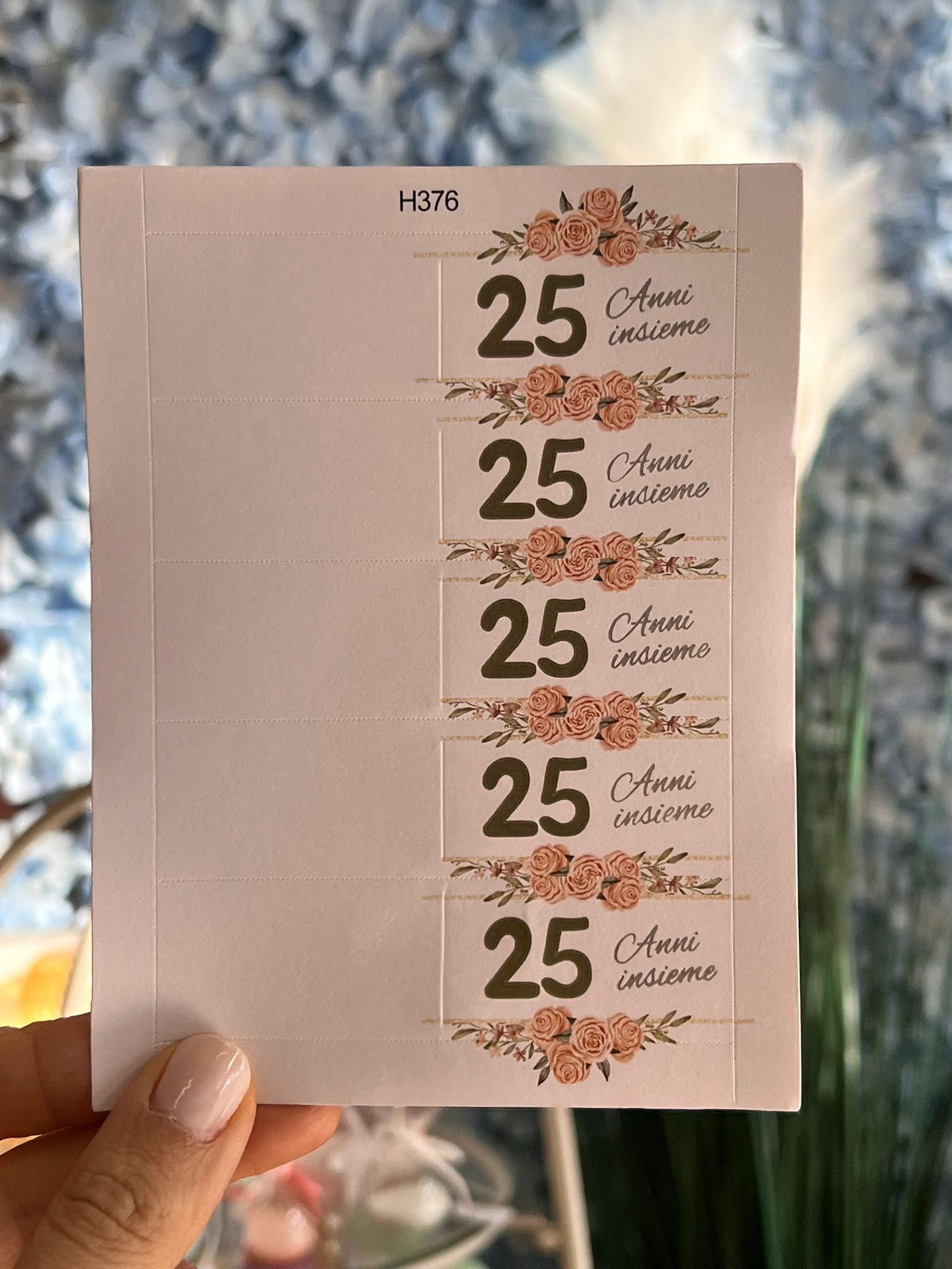 Bigliettini per bomboniere personalizzati – 25° ANNIVERSARIO H376