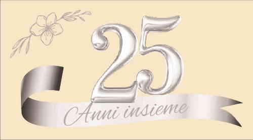Bigliettini per bomboniere personalizzati – 25° ANNIVERSARIO H378