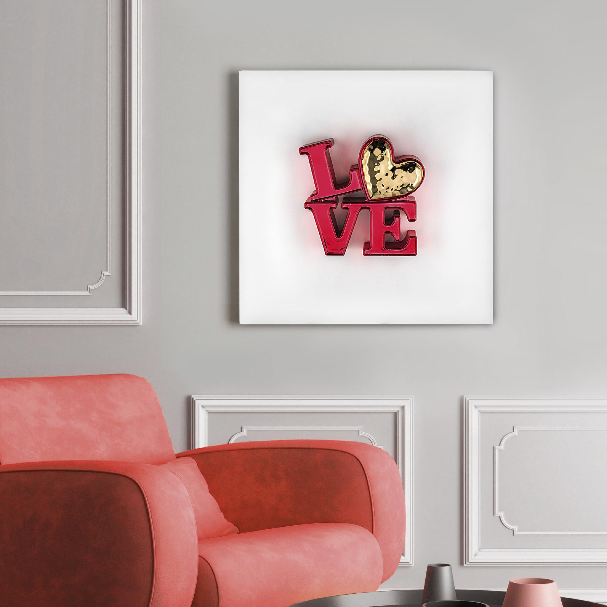 Quadro Love Marmorino