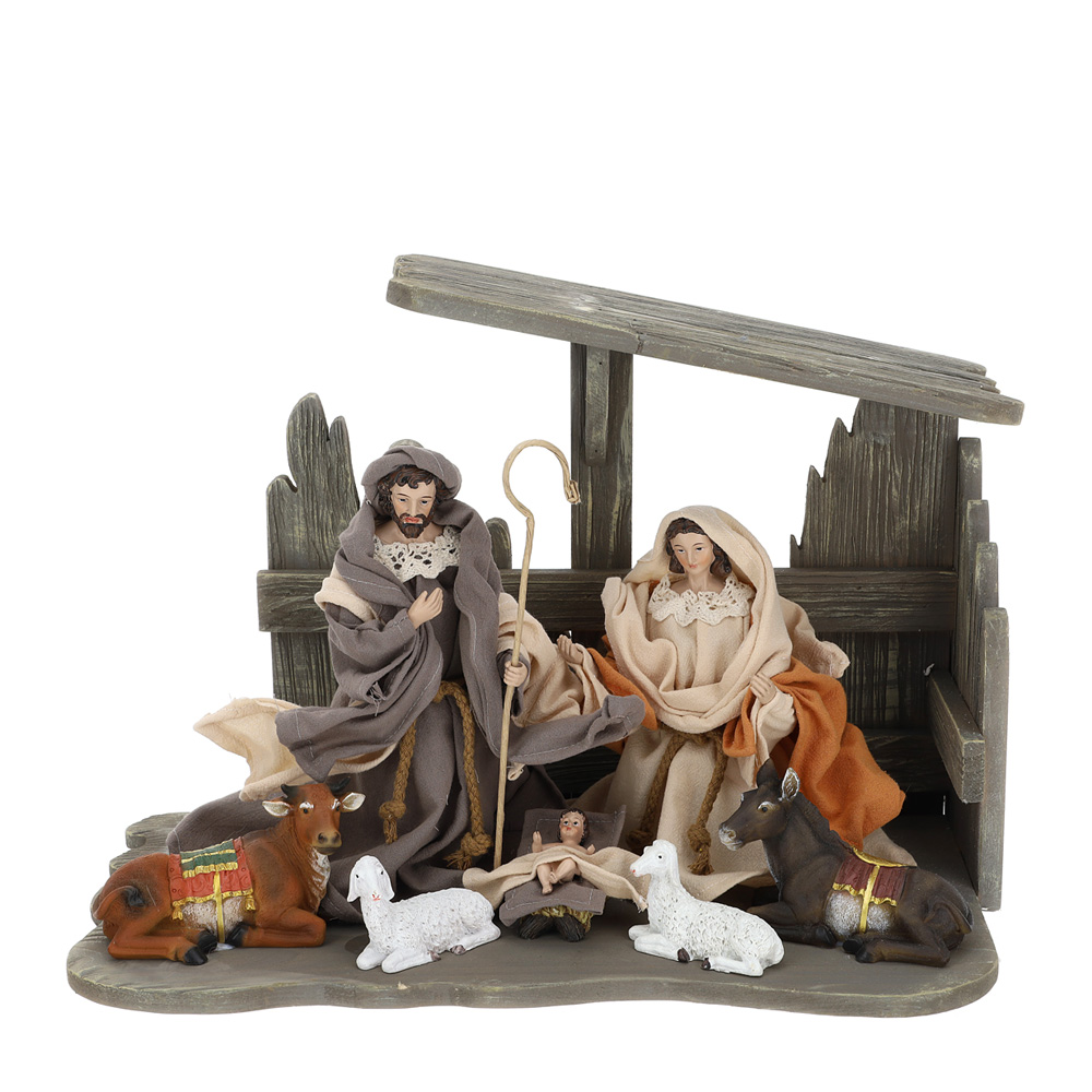 Natività Resina Capanna Legno